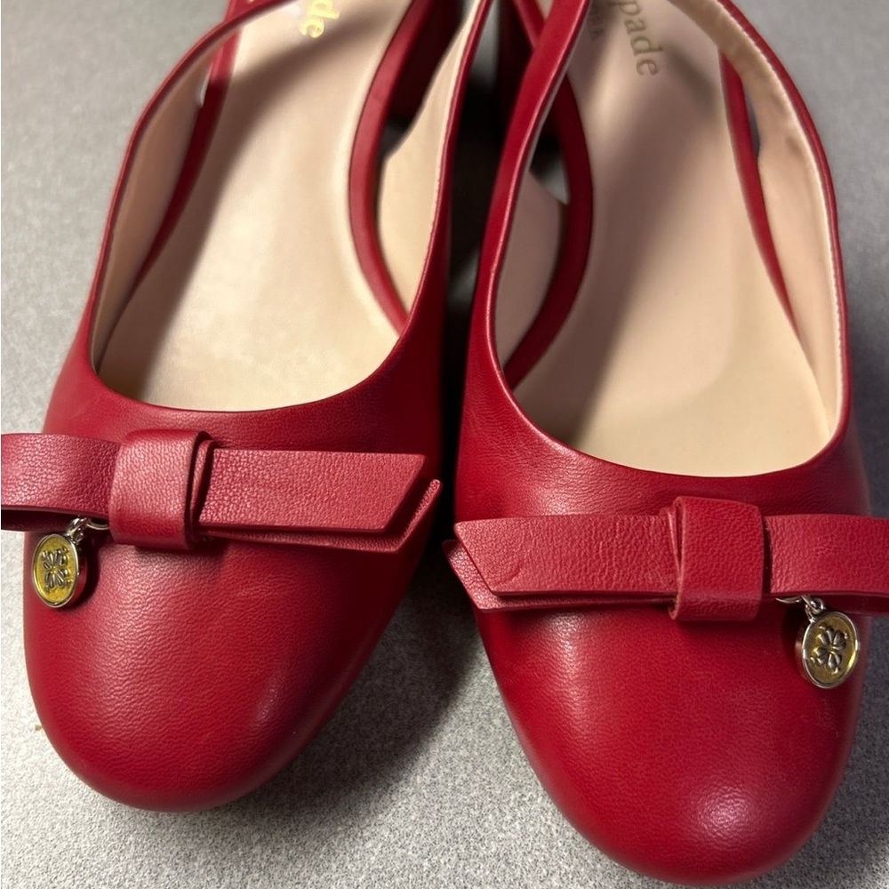Kate Spade Red sling back with Bow Detail